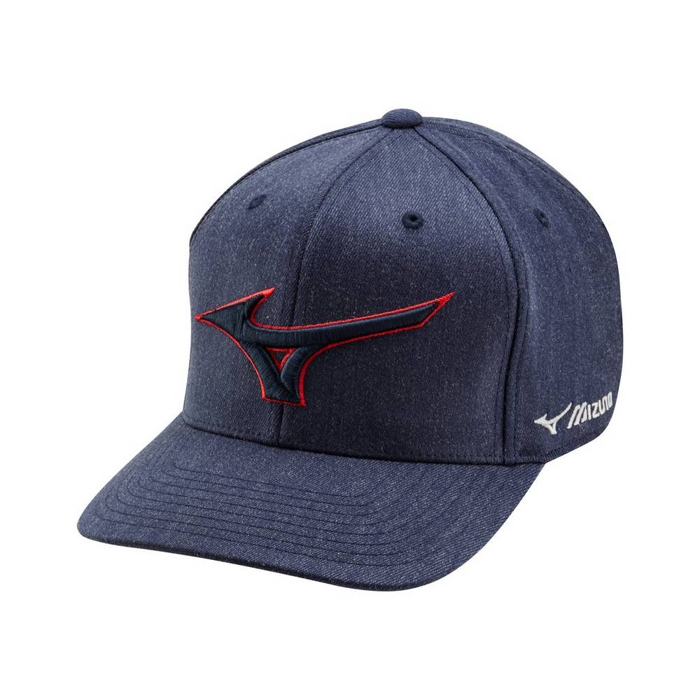 Chapéu Mizuno Baseball Diamond Snapback - Homem - Azul Marinho/Vermelhas - SMEFU6098